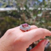 Aine - Anillo de Turmalina rosa natural de 5.10 quilates con diamantes naturales de 1.61 quilates