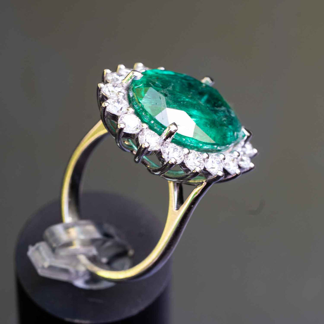 carat natural emerald ring for women, Princess Diana ring