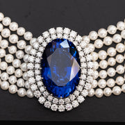 Gargantilla princesa Diana zafiro perla diamante