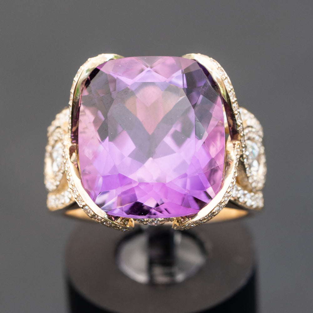 amethyst diamond statement ring