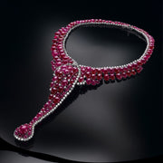 Jubileo - Collar de rubíes naturales de Birmania de 291 quilates con diamante natural de 17.00 quilates