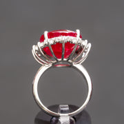 Kira - Bague rubis ovale 18.00 carats avec diamants naturels 1.30 carat