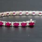 Milani - Bracelet rubis naturel 10.00 carats avec diamants naturels 1.30 carat DF VS