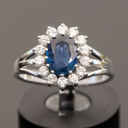 Leah - 1.33 carat natural sapphire ring with 0.50 carat natural diamonds
