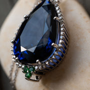 Cristina - 38.00 ct pear sapphire diamond pendant