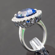Helen - 13.50 carat oval sapphire ring with 1.20 carat natural diamonds