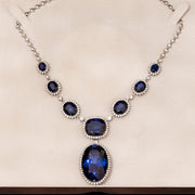 sapphire statement necklace with diamond white gold