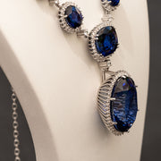 sapphire statement necklace with diamond