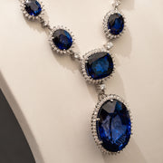 blue sapphire statement necklace