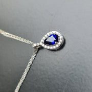 sapphire pendant white god with diamond and gold chain