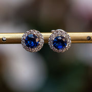 Stud sapphire diamond earrings