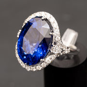anillo de diamantes de zafiro