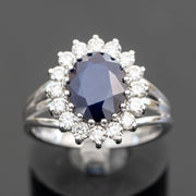 Alice - 2.50 carat natural sapphire ring with 0.83 carat natural diamonds