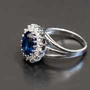 Diana - 3.00 carat sapphire ring with 0.75 carat natural diamonds