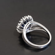 Diana - 3.00 carat sapphire ring with 0.75 carat natural diamonds