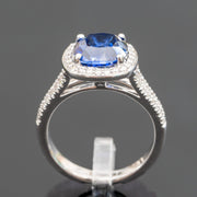 Pauline - anillo de diamantes de zafiro cojín de 5.00 ct