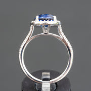 Pauline - anillo de diamantes de zafiro cojín de 5.00 ct
