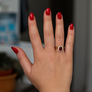red ruby and diamonds Diana ring