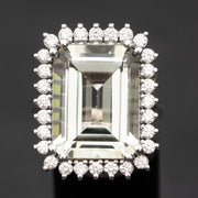 Athena - Bague Améthyste Verte Naturelle 18.70 carats avec diamants 1.37 carat