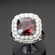 Aurora - Bague en tourmaline rouge de 4.86 ​​carats avec diamants naturels de 1.16 carat D VVS