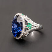 large statement  rings sapphire and diamonds