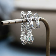 Hebe -0.86 carat natural emerald earrings, 2.36 carat natural diamonds, 18K white Gold