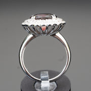 Aurora - 4.86 carat Red Tourmaline ring with 1.16 carat natural diamonds D VVS