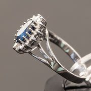 Leah - anillo de zafiro natural de 1.33 quilates con diamantes naturales de 0.50 quilates