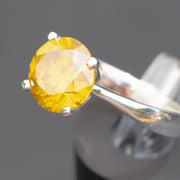 Johana - Bague en diamant naturel fantaisie orange jaune vif de 3.90 carats clarté VS - Bague en diamant safran